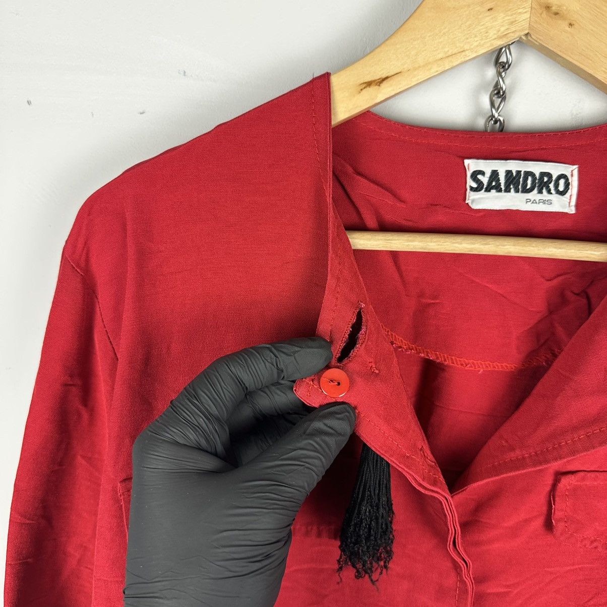 Sandro Vintage Rare Sandro 80’s Red Napaleon Cropped Blazer Size M / US 6-8 / IT 42-44 - 17 Thumbnail