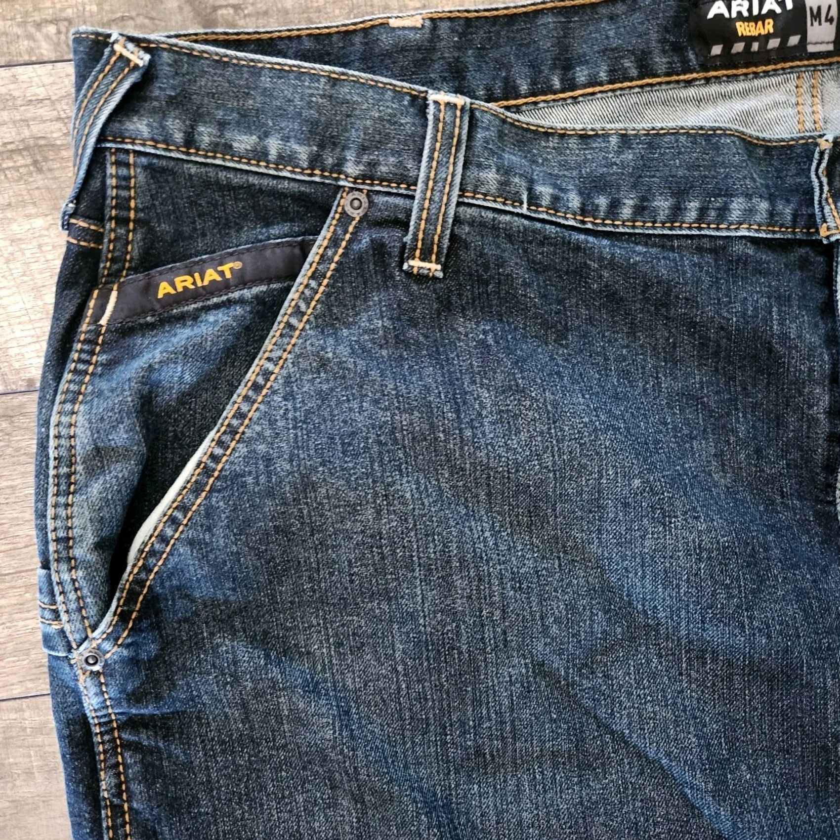 Ariat Ariat Men's M4 Relaxed Boot Jeans 44x30 Blue Denim Work Carpenter Pocket Denim Jeans Size US 44 / EU 60 - 5 Thumbnail