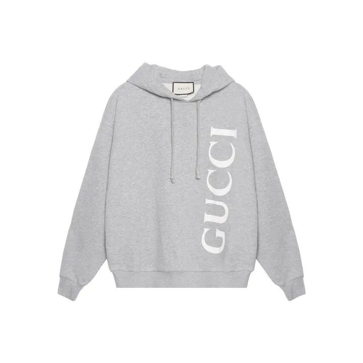 Gucci Gucci Logo Hoodie for Men in Gray Size US M / EU 48-50 / 2 - 1 Thumbnail
