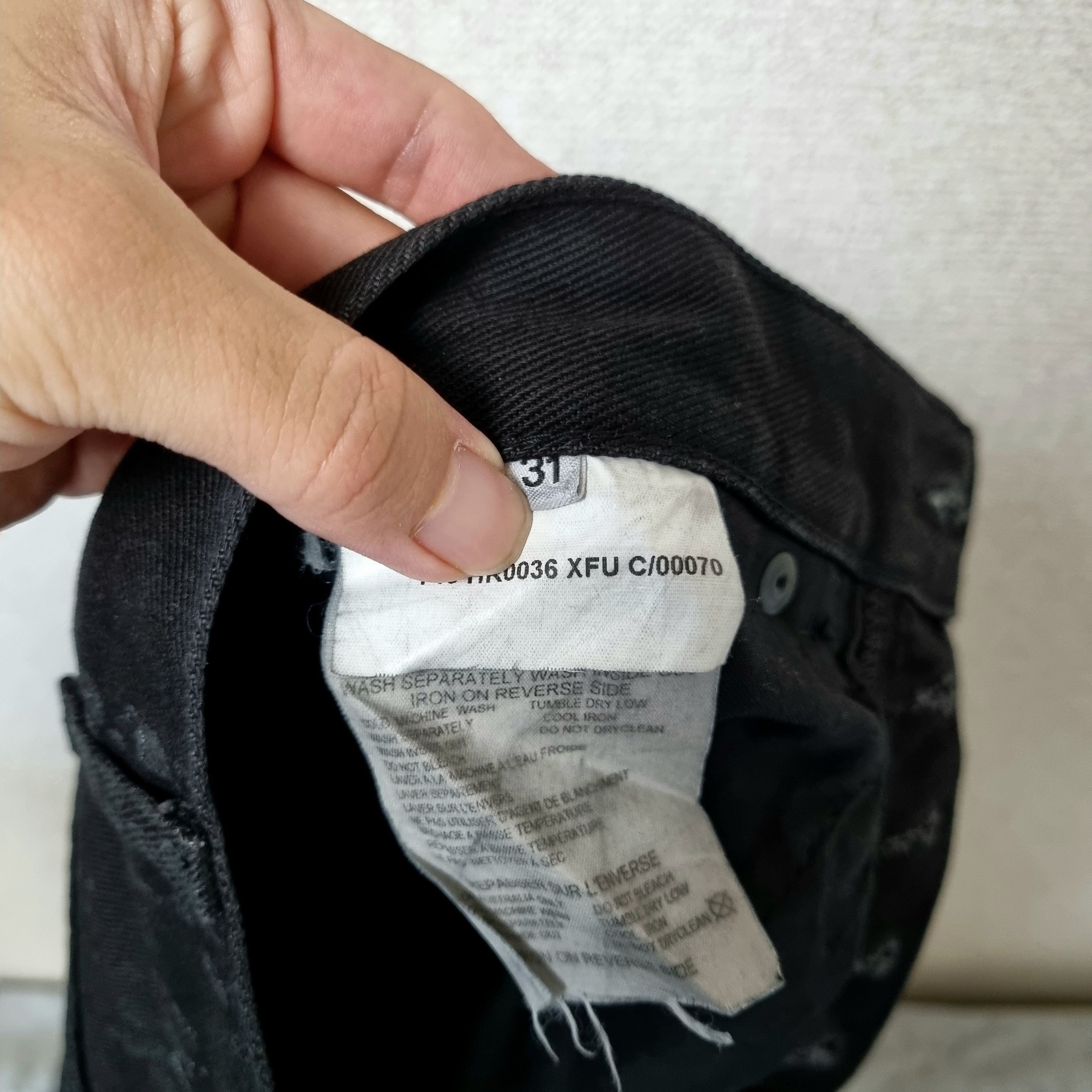 03ss Helmut Lang Rubber Tire Print Denim Pants