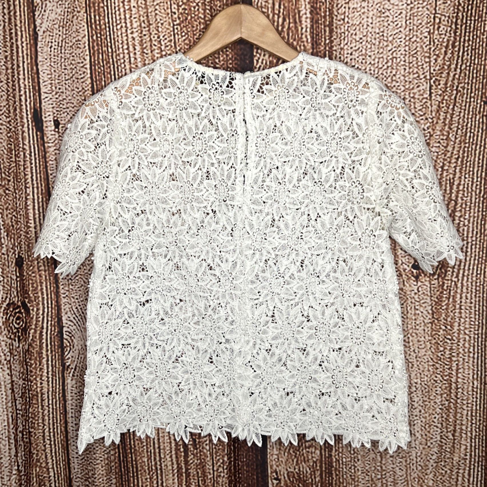 Zara Zara Women’s Floral Lace Blouse Small White Size S / US 4 / IT 40 - 3 Thumbnail