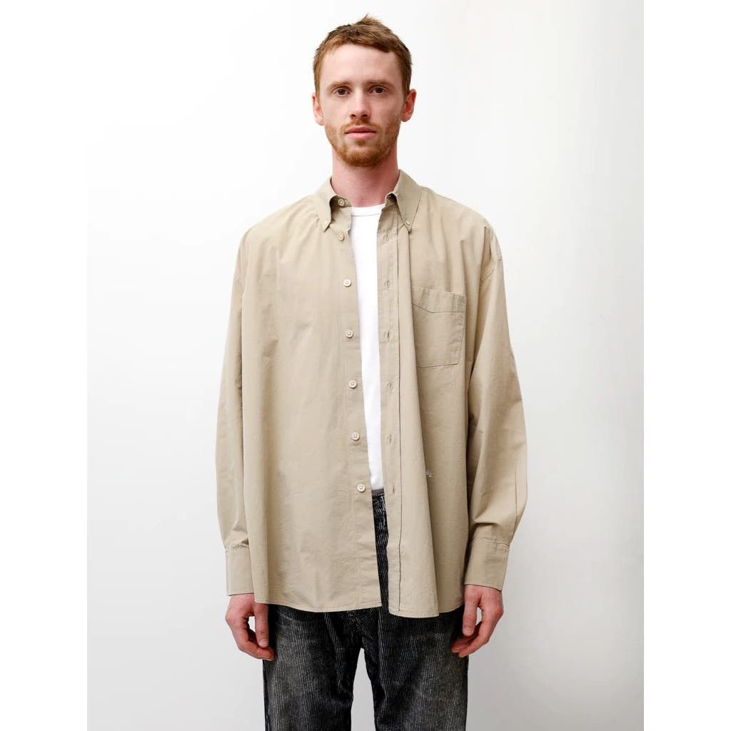 image of Our Legacy Borrowed Shirt Humble Cotton Khaki Beige - 50 NWT $305, Men's (Size Large)