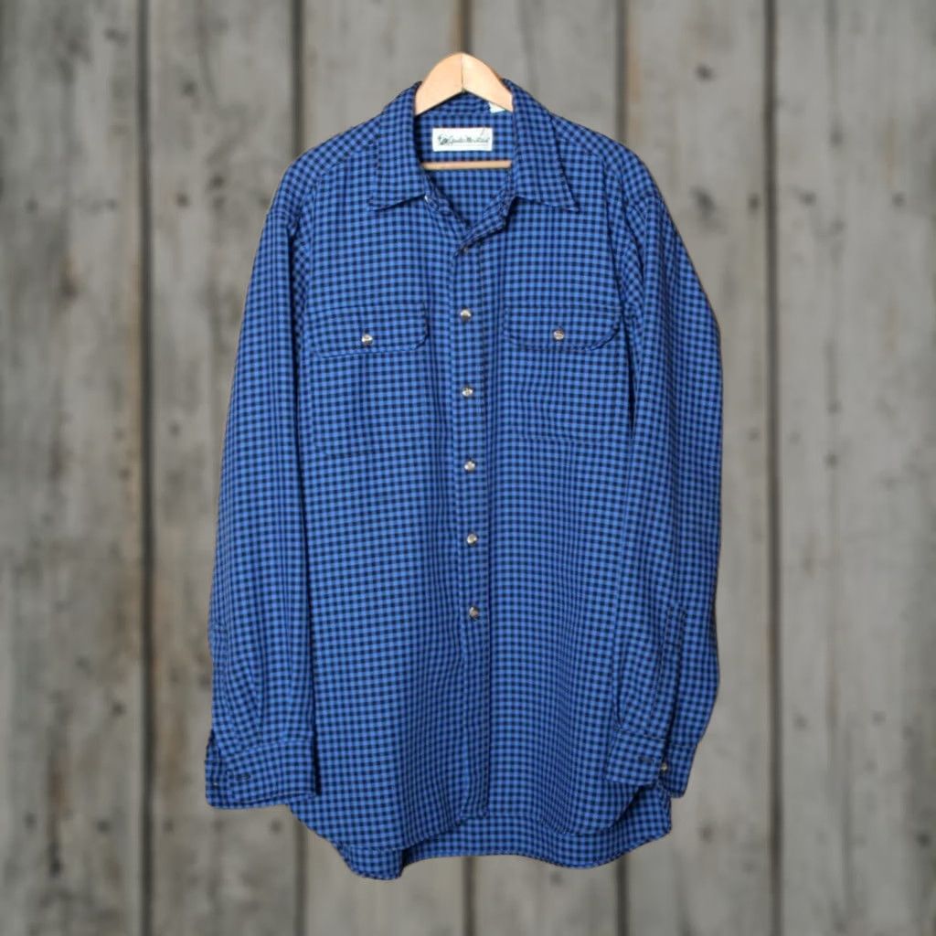 Vintage VINTAGE Gander Mountain Shirt Blue Black Gingham Plaid Button-Front XL Tall Size XLT Mens Shirts Size US XL / EU 56 / 4 - 1 Thumbnail