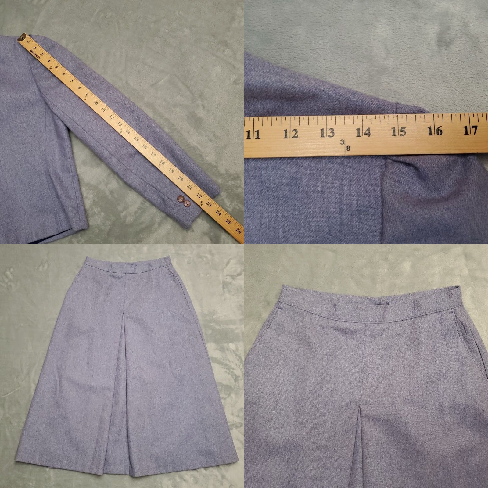 Vintage VINTAGE Jennifer Moore Outfit 2 Piece Skirt Jacket Womens Sz 8 Blue Wool Blend Minimalist 90s Retro Casual Size 30" / US 8 / IT 44 - 8 Thumbnail