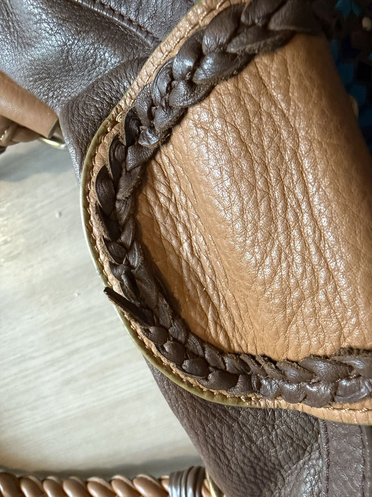 Other Vintage Isabelle Fiore Handbag Leather Mosaic Embroidered Size ONE SIZE - 4 Thumbnail