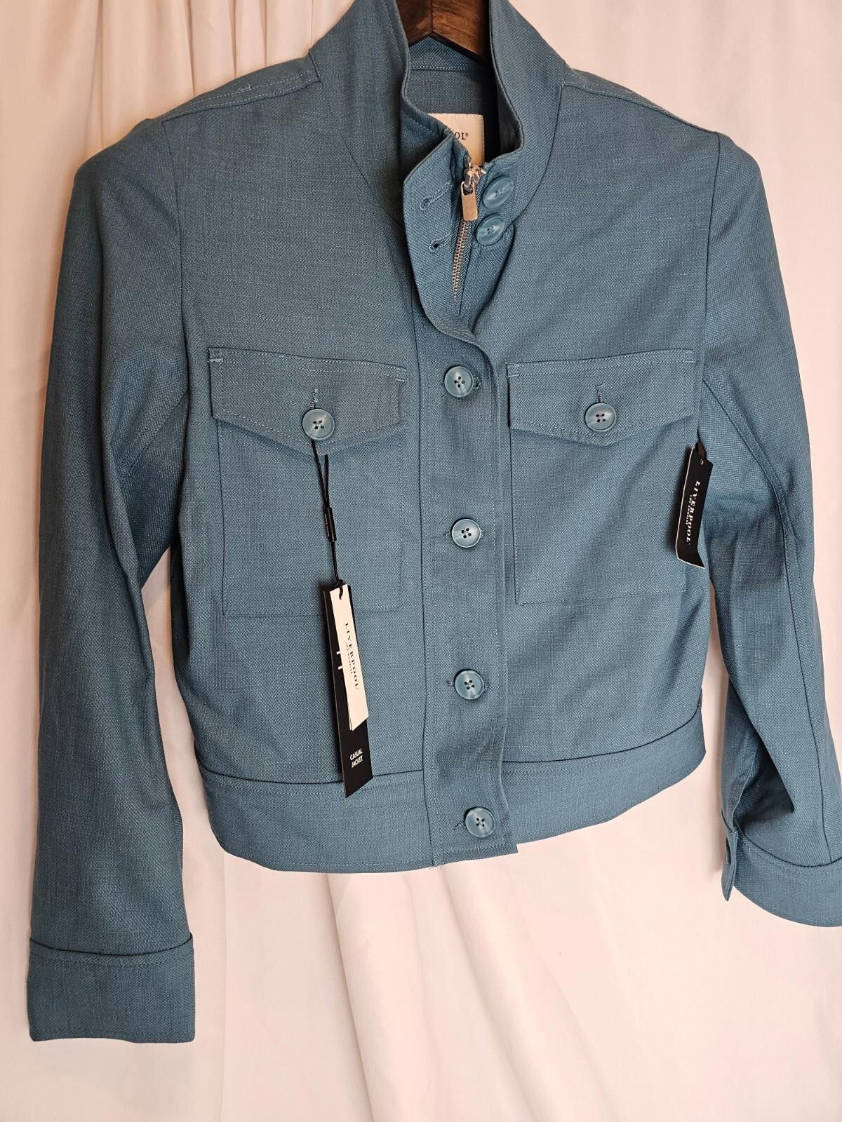 Designer NWT Liverpool Jacket Blue Size XS Designer Utility Size XS / US 0-2 / IT 36-38 - 7 Thumbnail
