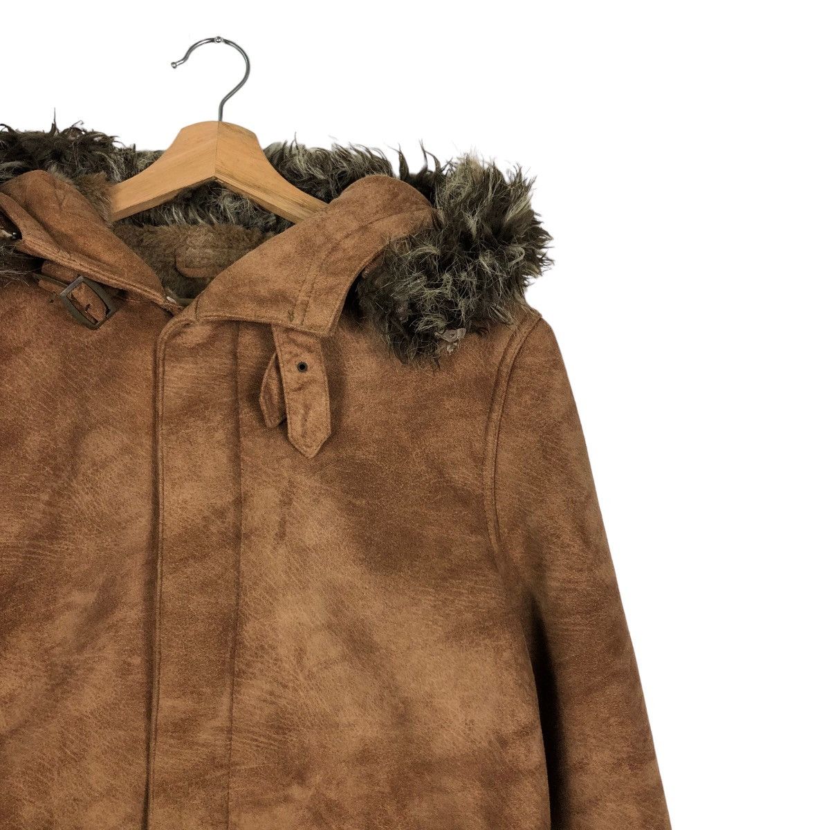 Japanese Brand 🔥90’s Vintage Carter’s Moleskin Leather Mink Fur Hoodie Size US L / EU 52-54 / 3 - 6 Thumbnail