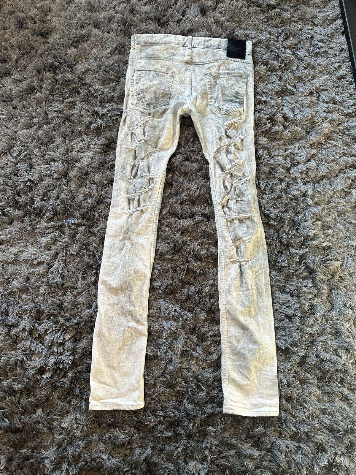 Fagassent Toshiki Aoki Fagassent White Acid Wash Distressed Denim Size US 29 - 6 Thumbnail