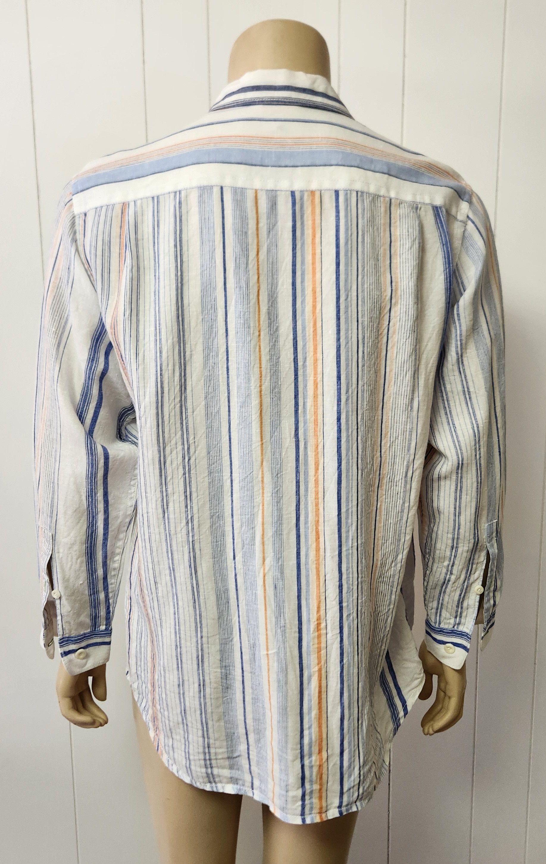 Tommy Bahama Tommy Bahama shirt M 100% linen white blue orange stripe Size US M / EU 48-50 / 2 - 6 Thumbnail