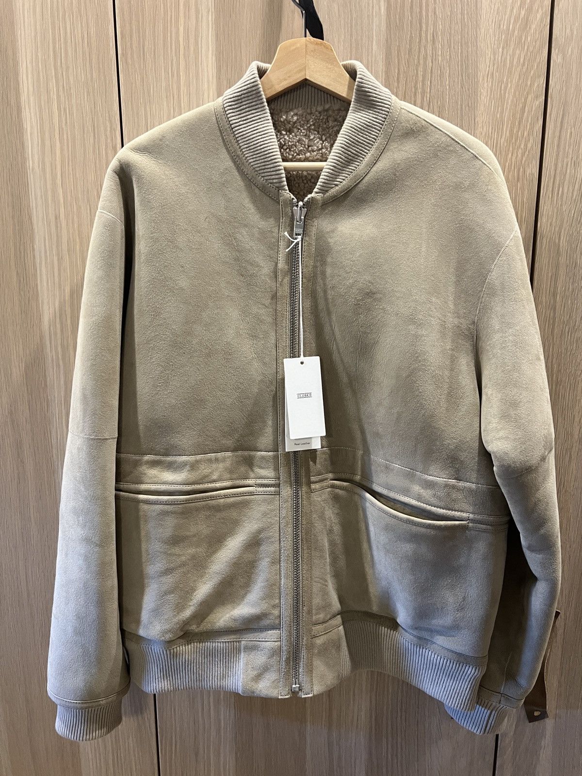 CLOSED Closed shearling lined suede bomber jacket with tags Size US L / EU 52-54 / 3 - 11 Thumbnail
