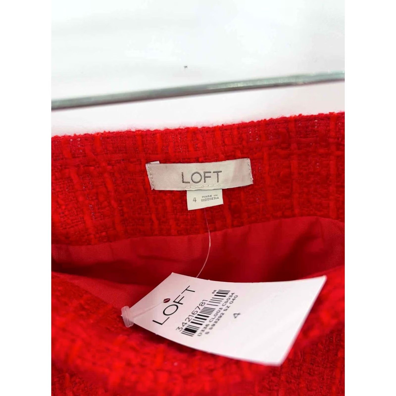 Loft Loft Red Tweed Mini Skirt Size 4 Size 27" / US 4 / IT 40 - 2 Thumbnail