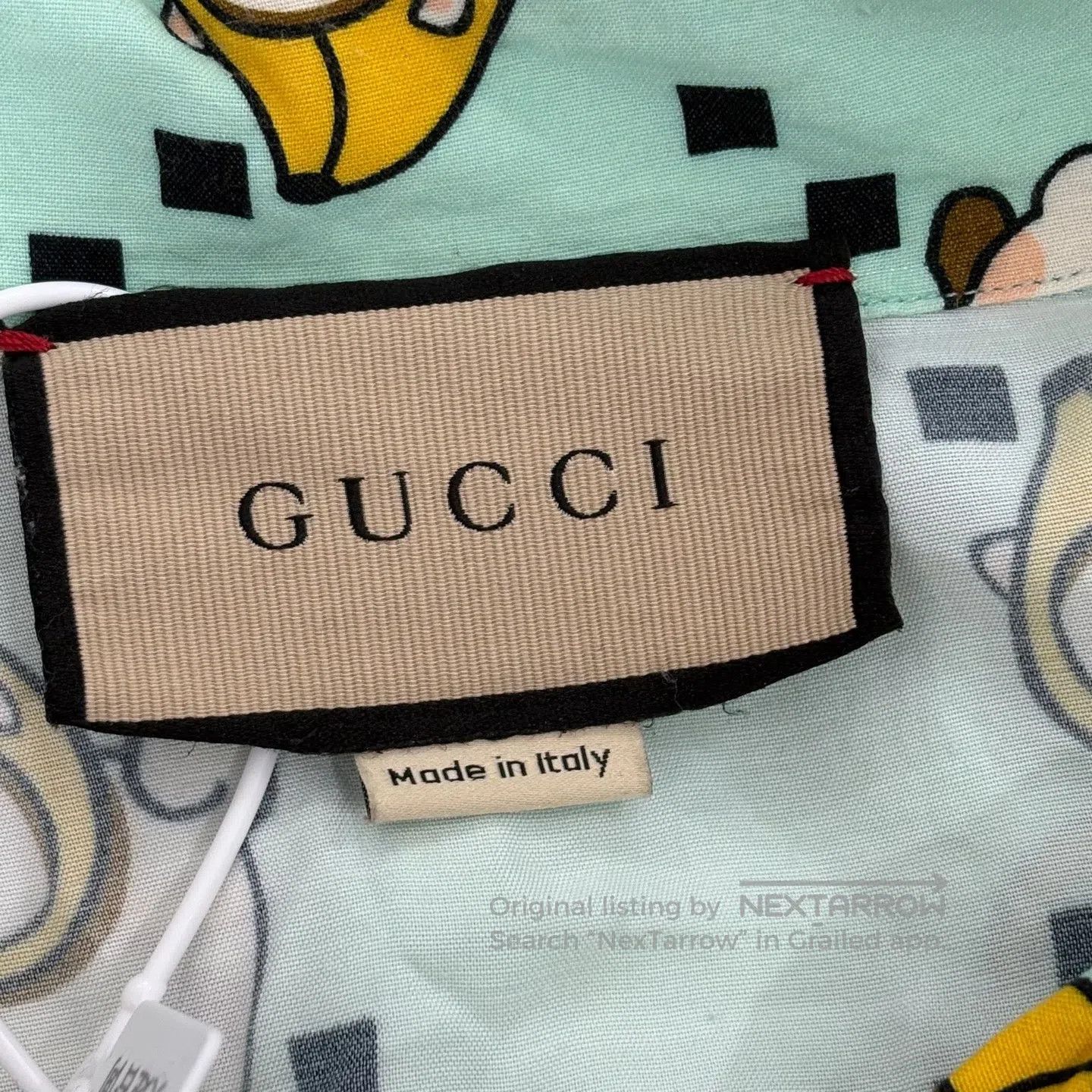 Gucci Guicci Full-print cartoon shirt: Mint-green background wit Size US M / EU 48-50 / 2 - 3 Thumbnail