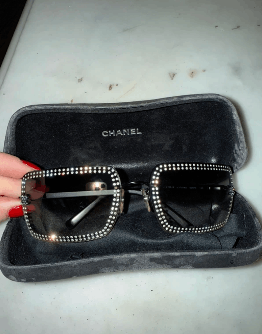 Chanel CHANEL Sunglasses 4105-B Rimless Rhinestone 4017 Shields Size ONE SIZE - 1 Thumbnail