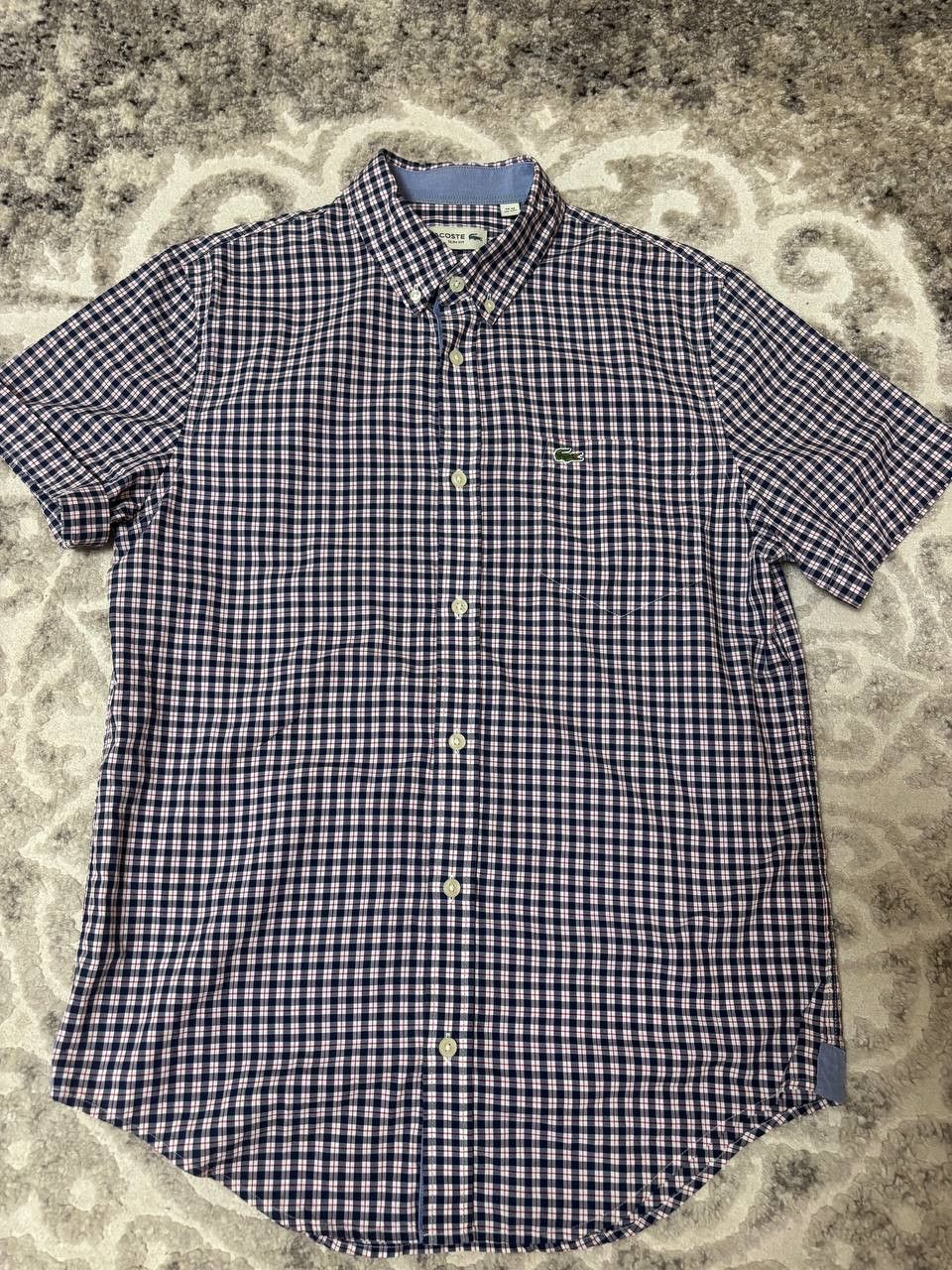 Lacoste Lacoste classic blue checkered shirt with short sleeves Size US M / EU 48-50 / 2 - 7 Thumbnail