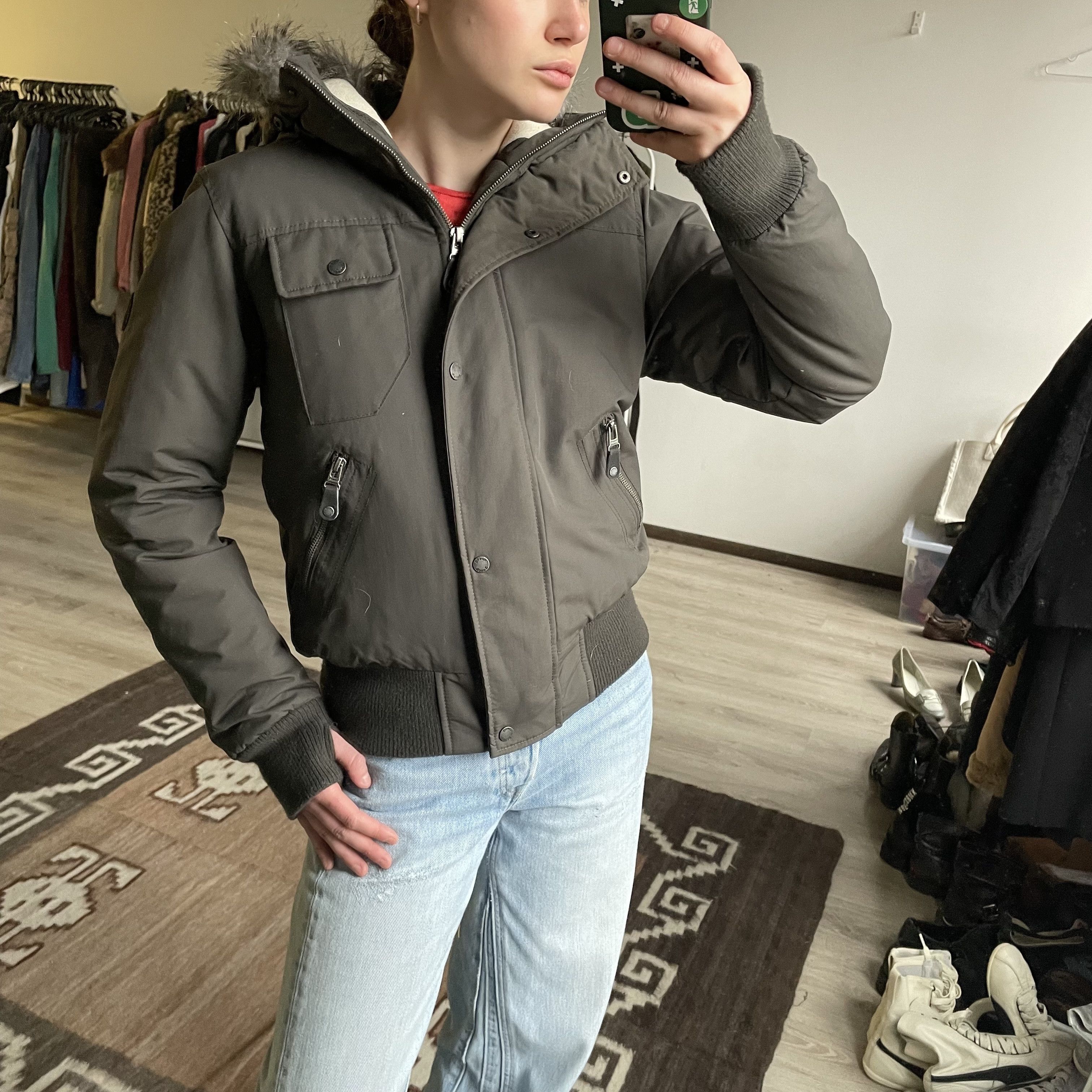 Bench Bench Vintage y2k Fur Trim Bomber Jacket 8587AC Size M / US 6-8 / IT 42-44 - 3 Thumbnail