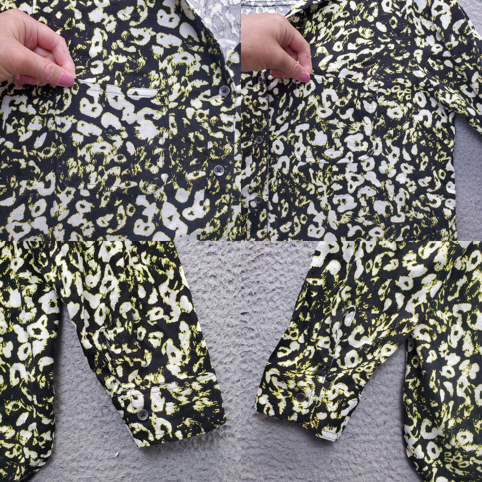 Vintage Rock & Republic Shirt Womens XL Multi Geometric Roll Tab Sleeve Collar Button Up Size XL / US 12-14 / IT 48-50 - 8 Thumbnail