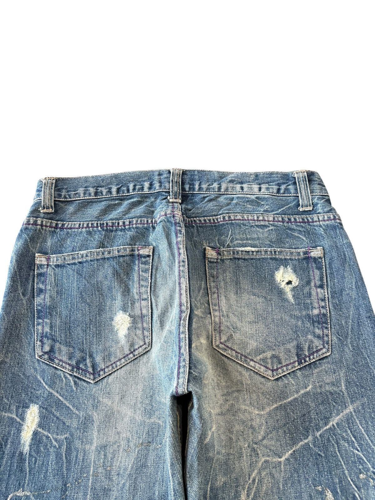 Hysteric Glamour Vintage Japanese Brand Painted Distressed Loose Jeans Size US 31 - 4 Thumbnail
