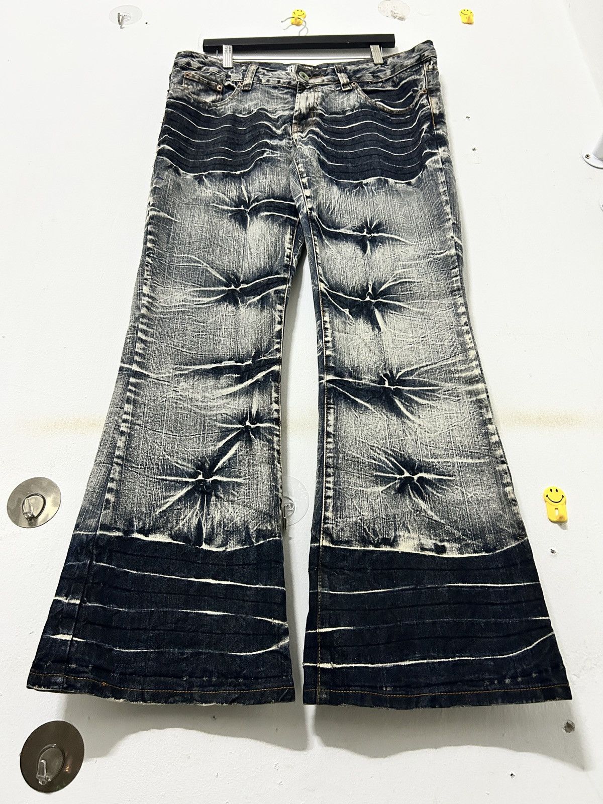 If Six Was Nine Vintage Japanese Flare Jeans Sick Acid Wash Design Size US 36 / EU 52 - 1 Thumbnail