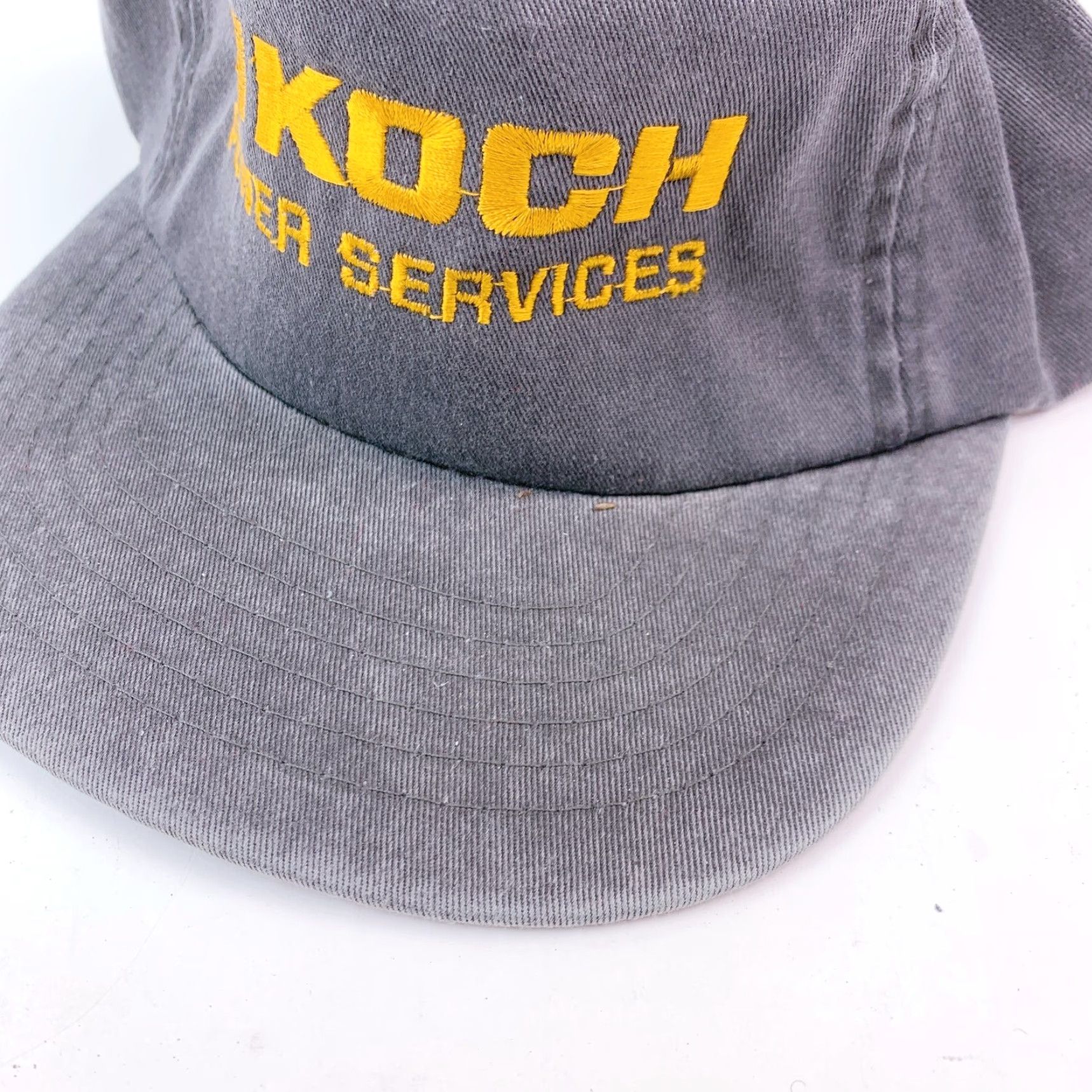 Vintage VINTAGE Koch Power Services Denim Look Gray Strapback Dad Hat Cap Adjustable Cotton Blend Cap Mens Size ONE SIZE - 5 Thumbnail