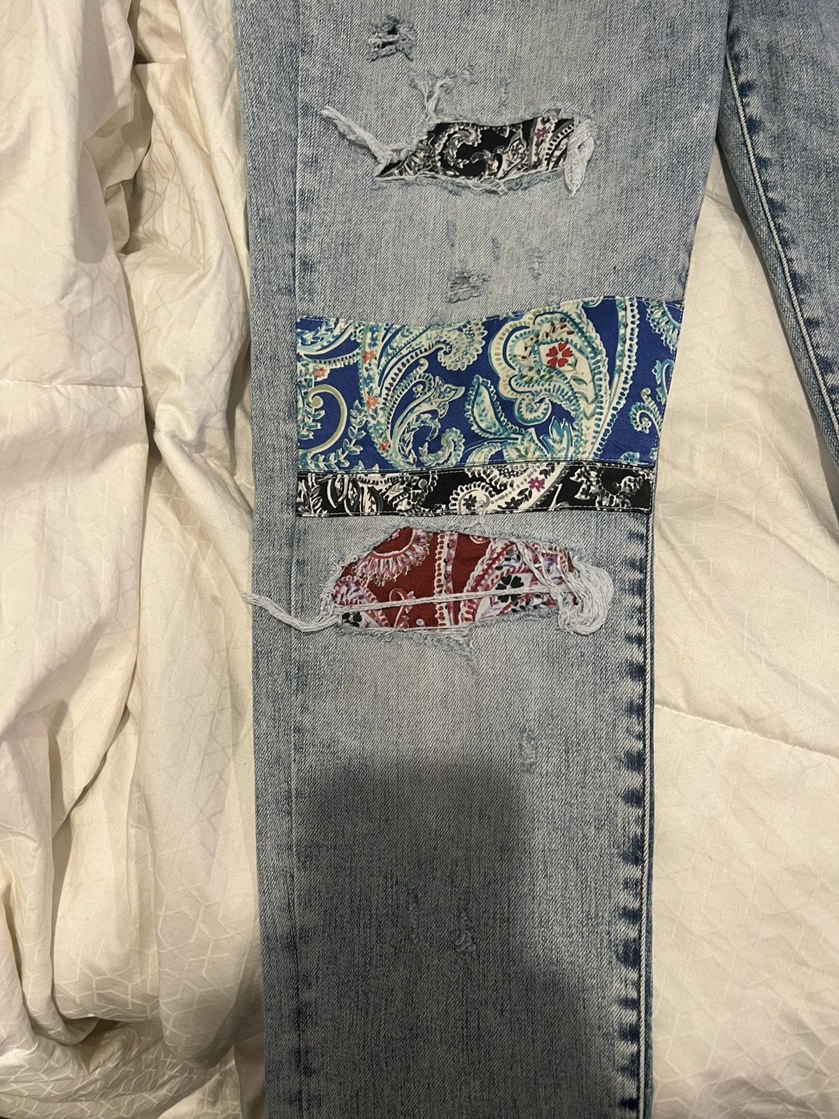 Amiri Amiri Paisley Patch jeans multi color blue Size US 34 / EU 50 - 7 Thumbnail
