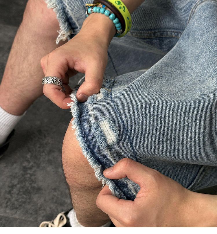 Japanese Brand × Vintage Vintage Ripped Raw Edge Denim Short Size US 29 - 5 Thumbnail