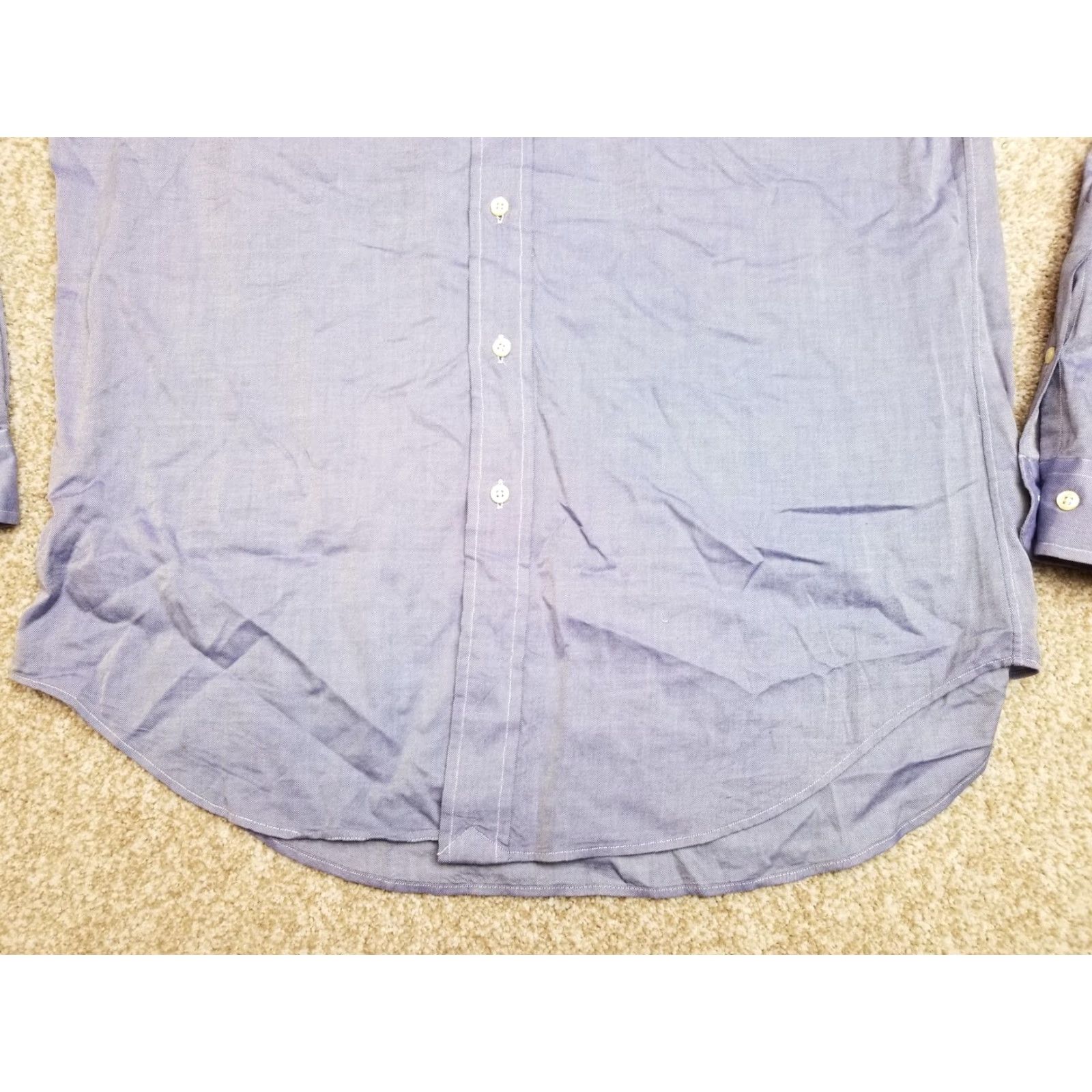 Polo Ralph Lauren Ralph Lauren Shirt Men 15.5 Blue Lavender 100% Cotton Classic Fit Long Sleeve Button-Up Size US L / EU 52-54 / 3 - 3 Thumbnail