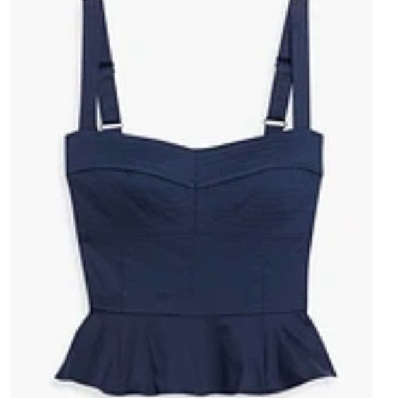 Veronica Beard Veronica Beard Navy Blue Crop Top Size XL / US 12-14 / IT 48-50 - 2 Thumbnail