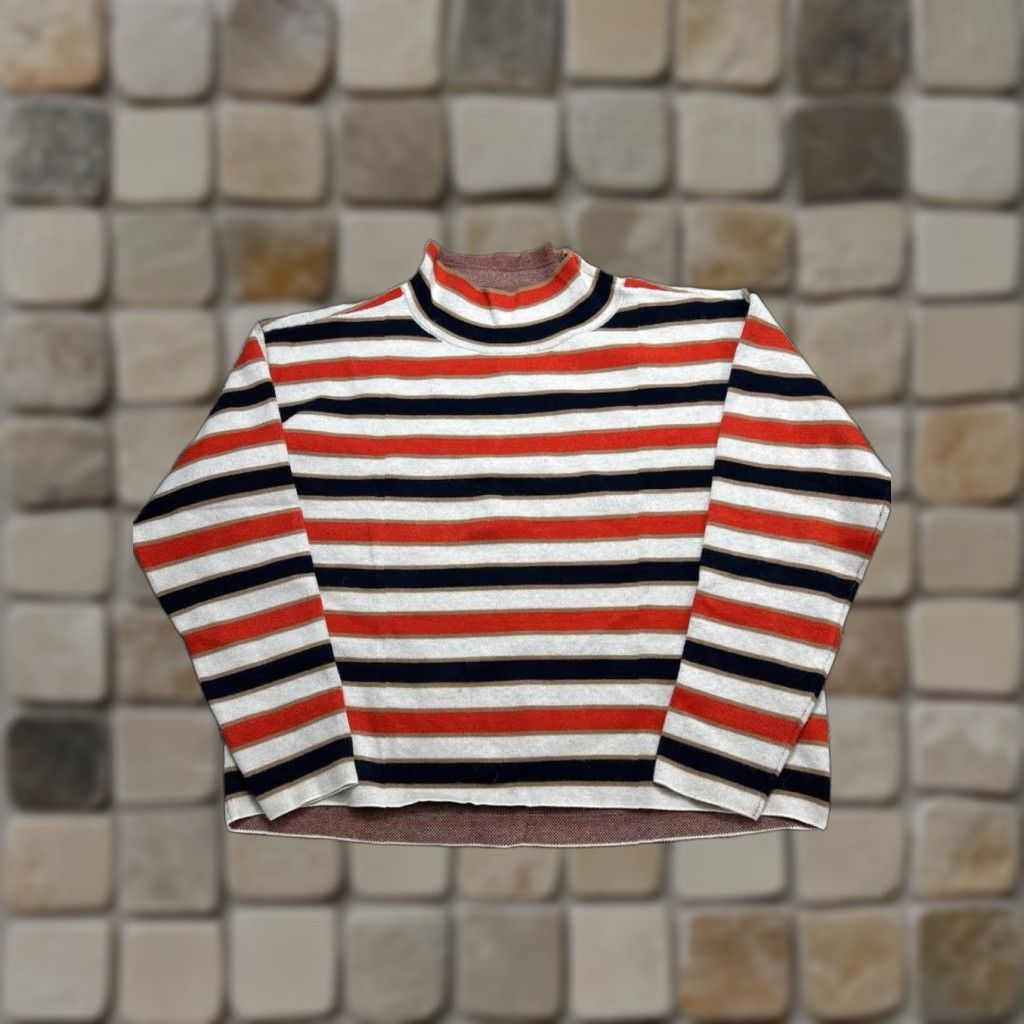 Anthropologie Maeve Sweater Womens Medium Orange White Black Knit Pullover Size M / US 6-8 / IT 42-44 - 1 Thumbnail