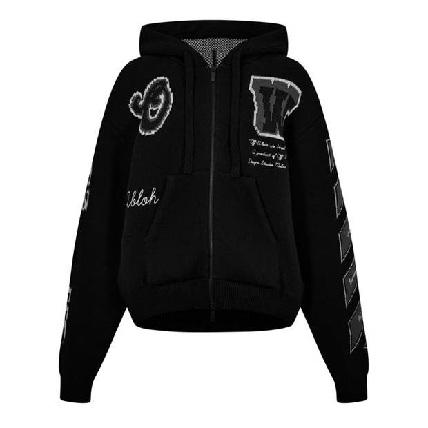 image of Off White O1G2R1Mq0424 Zip Hoodies In Black & Multi, Men's (Size Small)