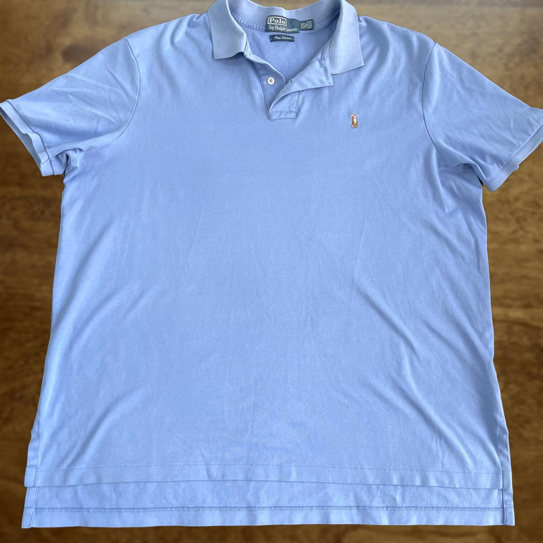Polo Ralph Lauren Polo Ralph Lauren Polo Shirt Mens 2XL Blue Pima Interlock Short Sleeve Pony Logo Shirt Size US XXL / EU 58 / 5 - 1 Thumbnail