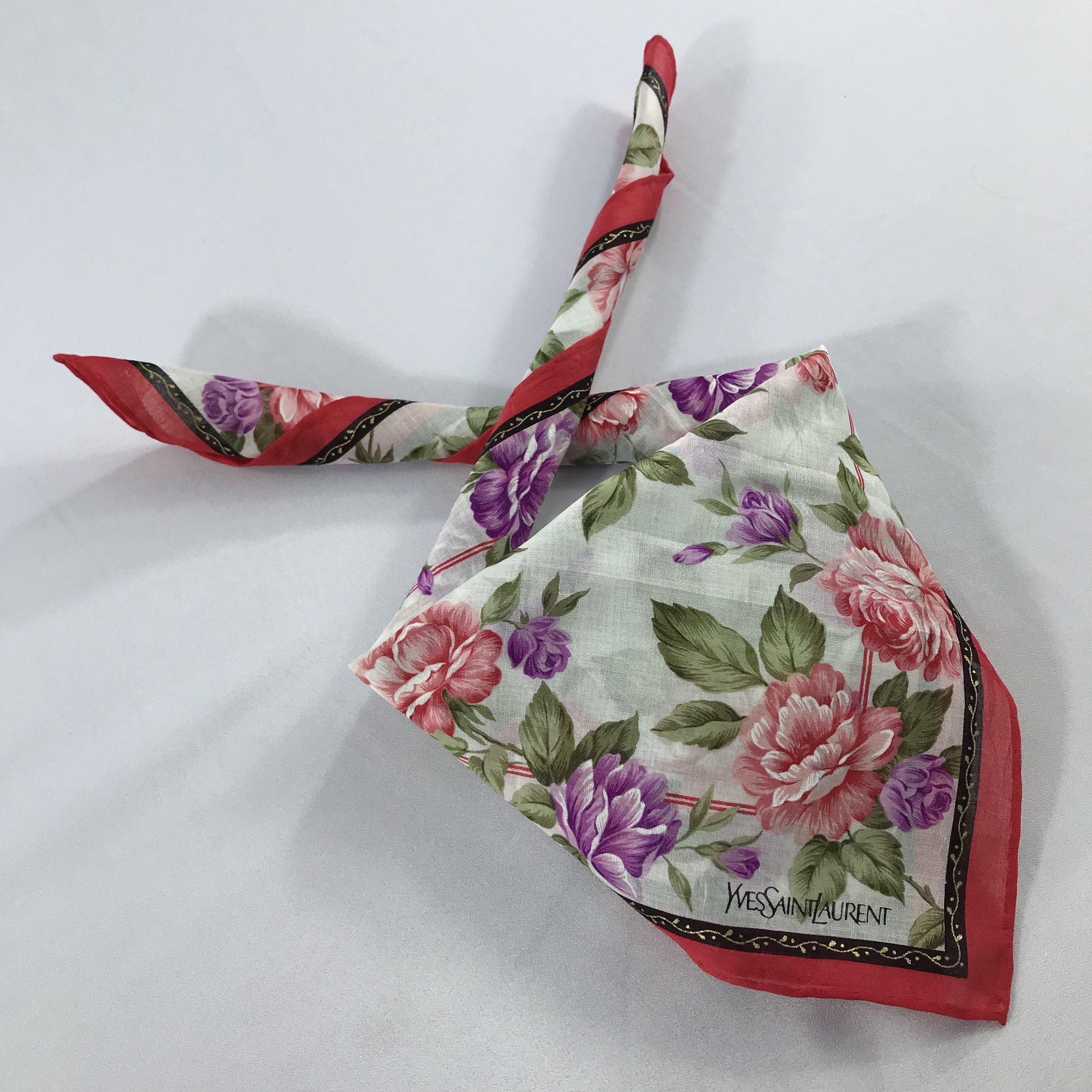 Vintage × Yves Saint Laurent Yves Saint Laurent Bandana / Handkerchief/Neckerchief -S2461 Size ONE SIZE - 4 Thumbnail