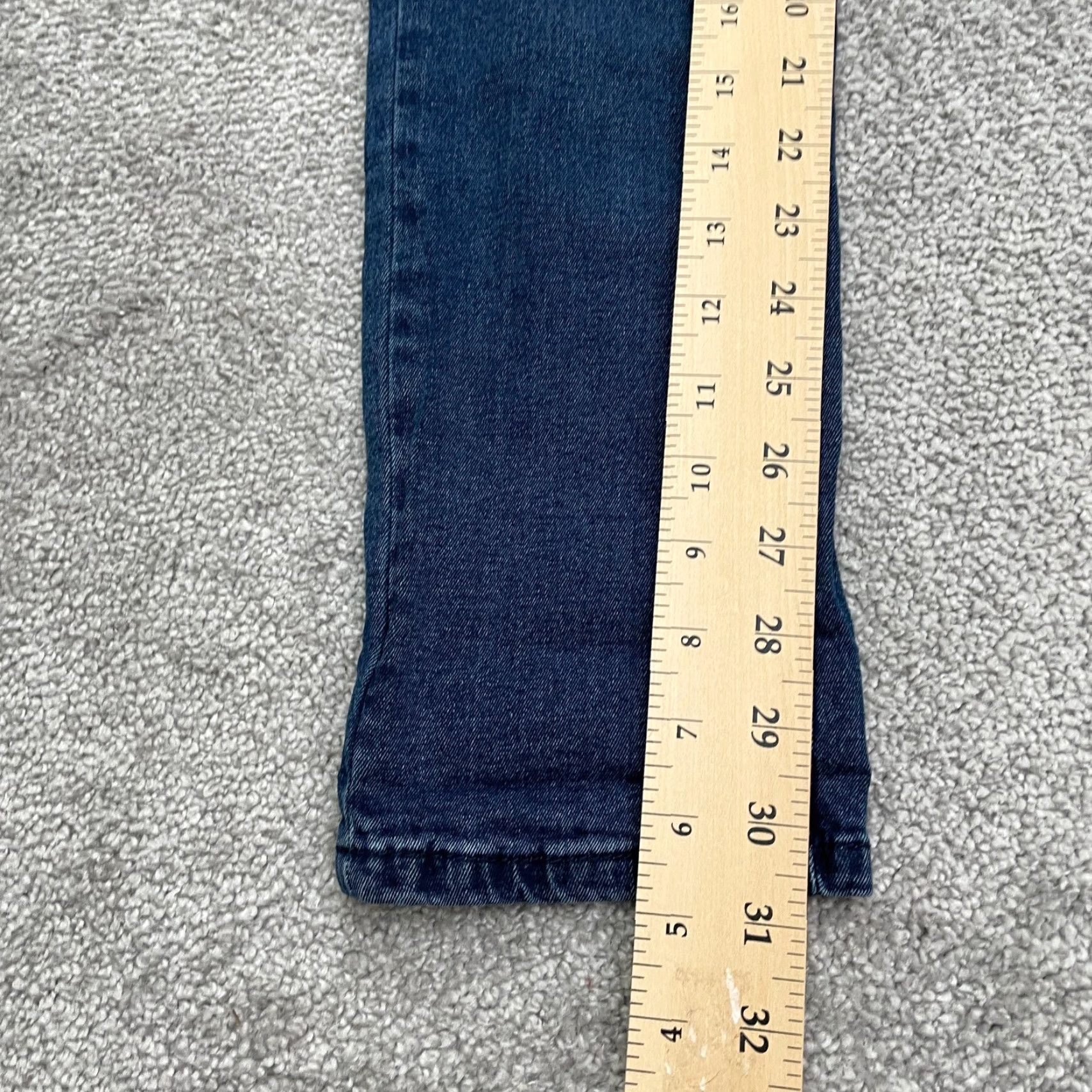 Vintage American Quality Jeans Juniors 13 High Rise Distressed Dark Blue 30x30 NWT Denim Size 34" / US 12 / IT 48 - 5 Thumbnail