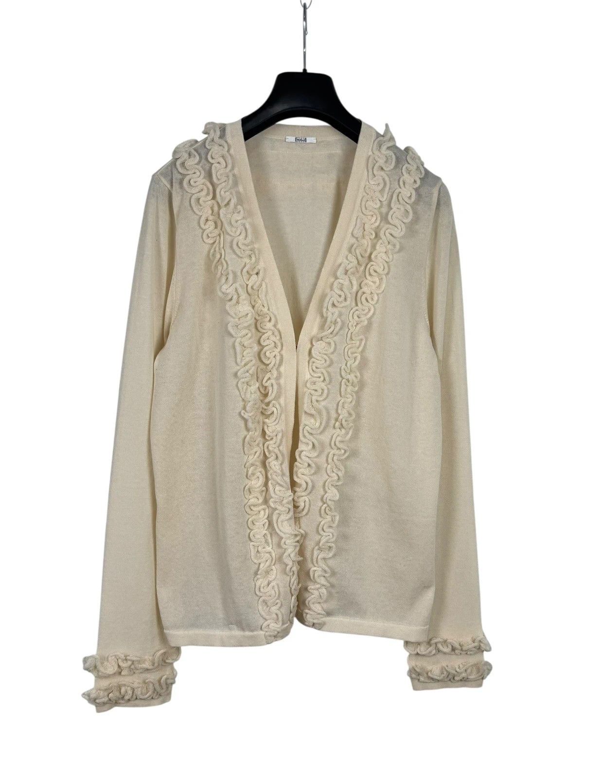 Wolford Wolford Ruffle Cardigan Cream Cotton Polyamide size M Size M / US 6-8 / IT 42-44 - 12 Thumbnail