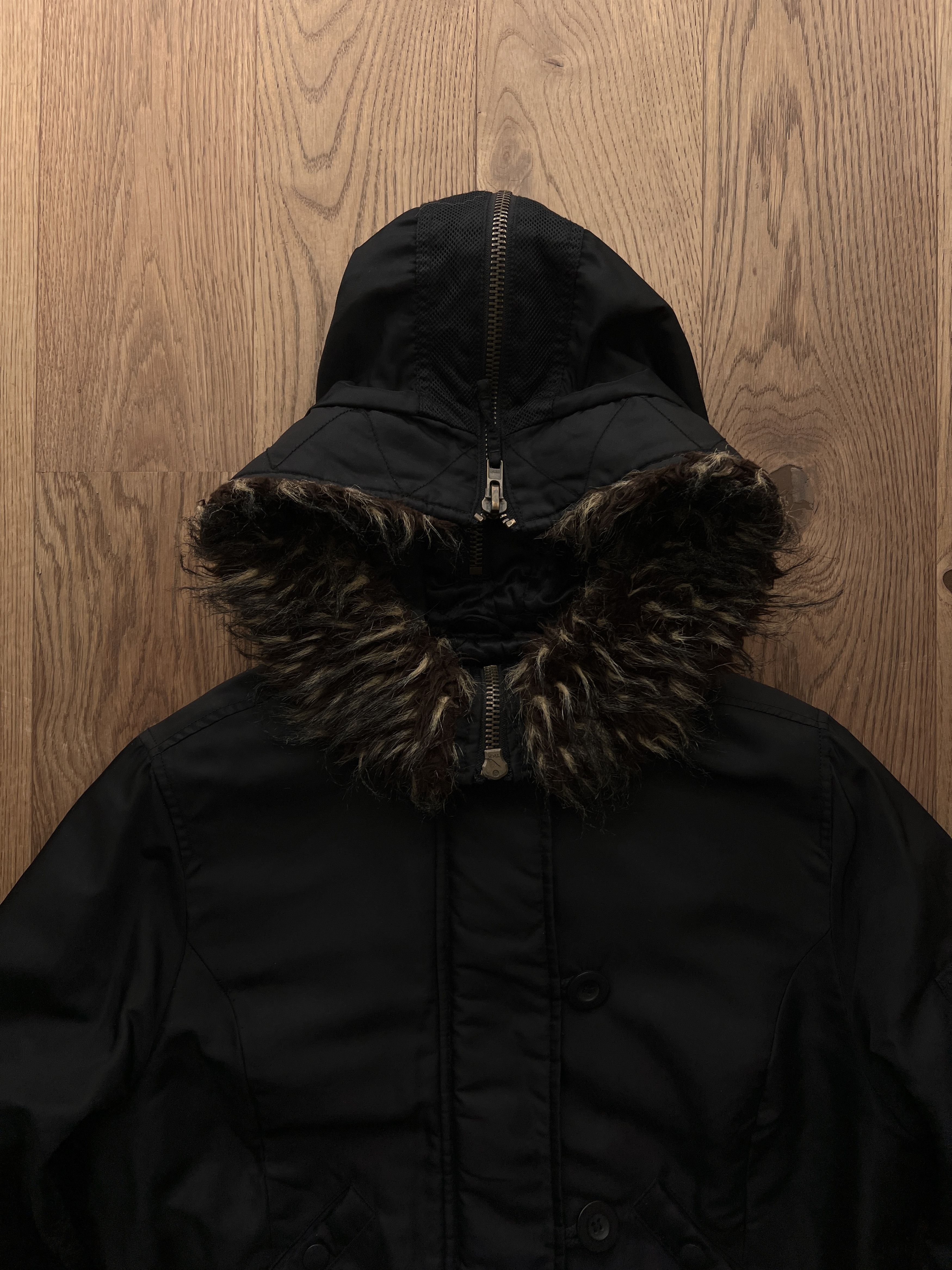 If Six Was Nine Avant garde vintage faux fur bomber jacket hood cropped punk Size M / US 6-8 / IT 42-44 - 14 Thumbnail