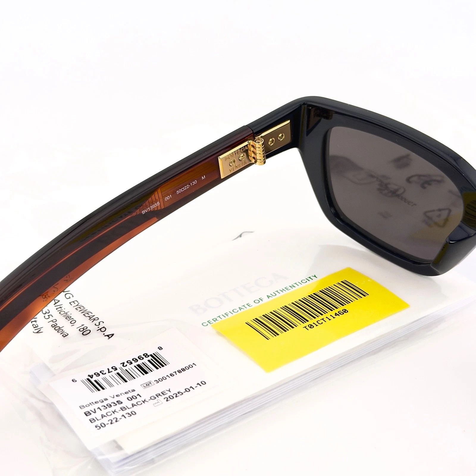 Bottega Veneta BOTTEGA VENETA 1393 BV1393S DIZZY Black Intrecciato 001 Size ONE SIZE - 6 Thumbnail