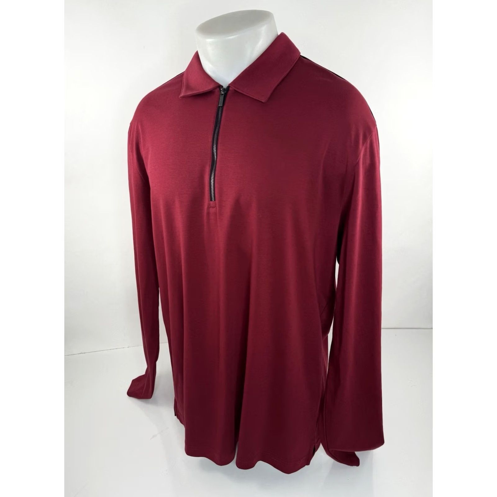 BUGATCHI BUGATCHI Pullover 1/4 Zip Mens XL Polo Sweater Shirt Burgundy Bourdeaux Style Pullover 1/4 Zip Mens XL Shirt Size US XL / EU 56 / 4 - 2 Thumbnail