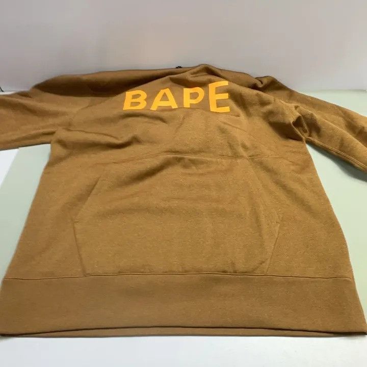 BAPE Unisex Brown Color-Block Logo Hoodie