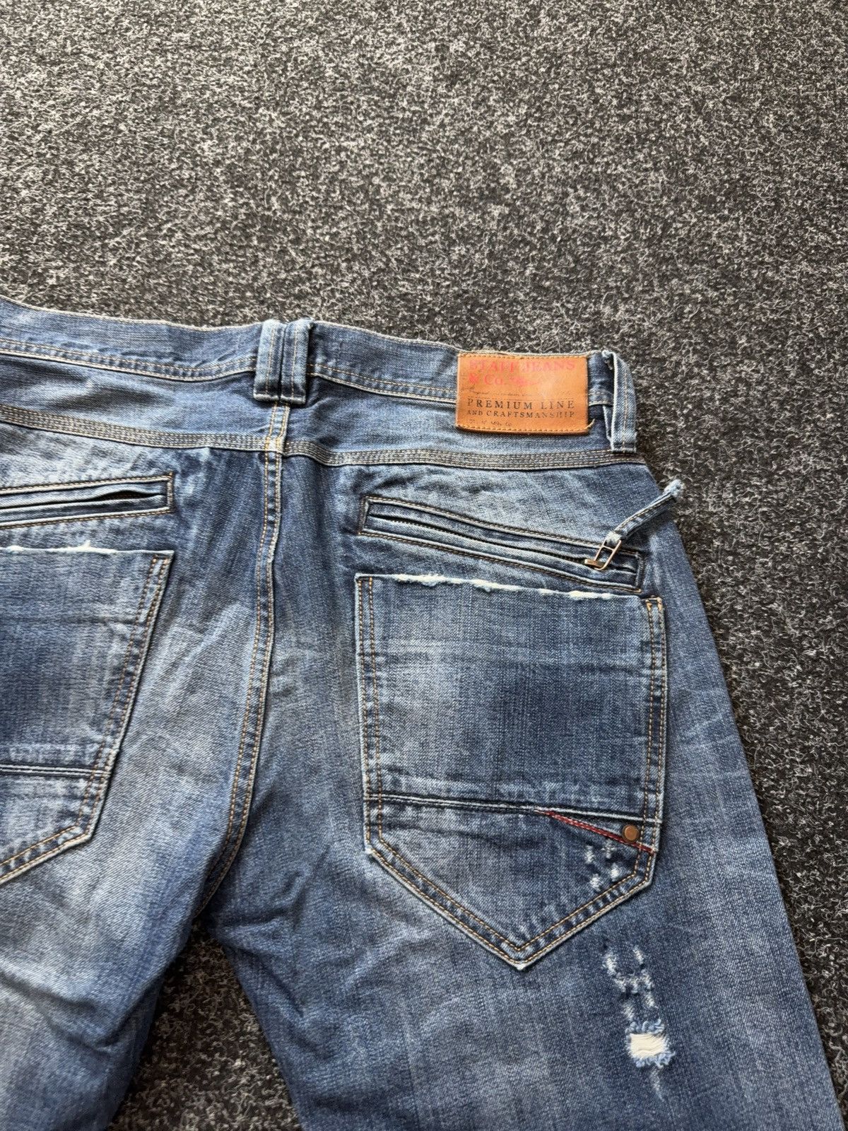 Vintage 00s Retro Japanese Y2K Vntg Grunge Distressed Denim Jeans Size US 32 / EU 48 - 18 Thumbnail