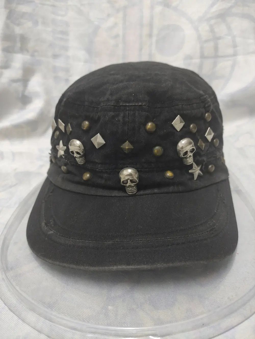 Japanese Brand PUNK SKULL RIVET ARMY CAP STYLE Size ONE SIZE - 2 Thumbnail