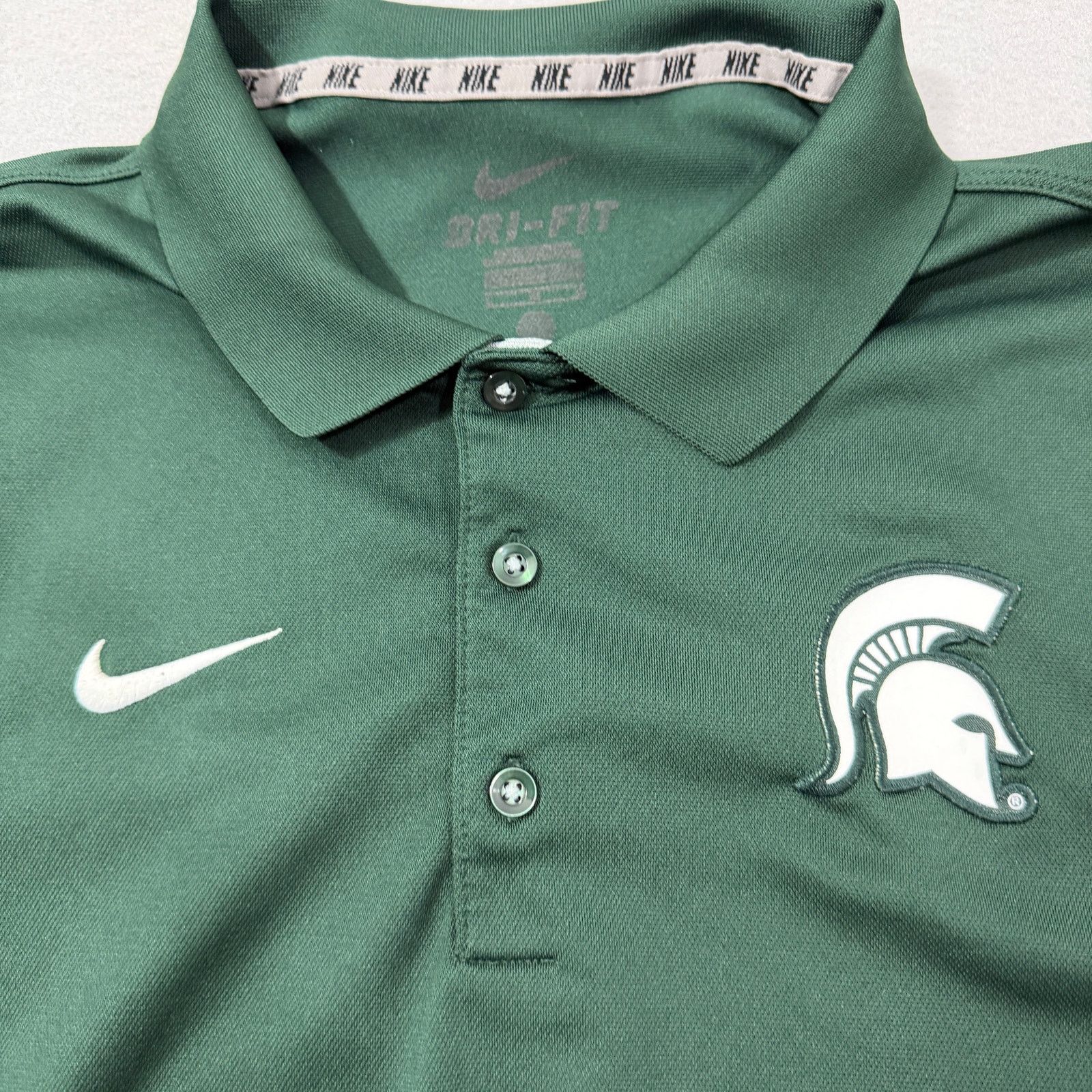 Nike Nike Michigan State Spartans Polo Shirt Men's Large Green Size US L / EU 52-54 / 3 - 3 Thumbnail