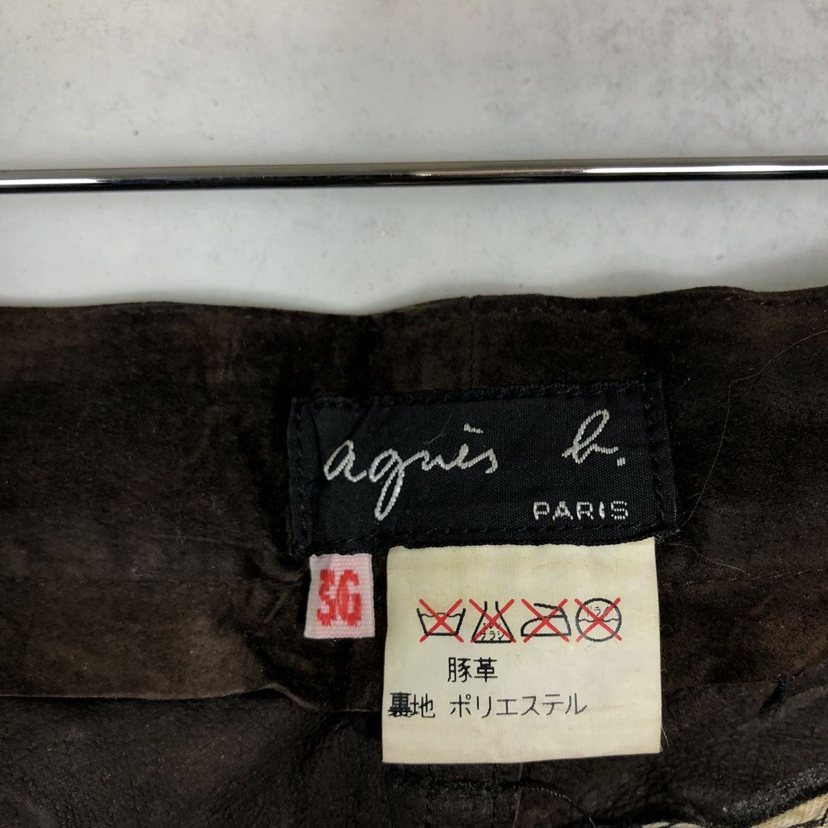 agnes b. 🔥90’s Rare Genuine Leather Pants Agnes B. Paris Racing Wear Size US 26 / EU 42 - 11 Thumbnail