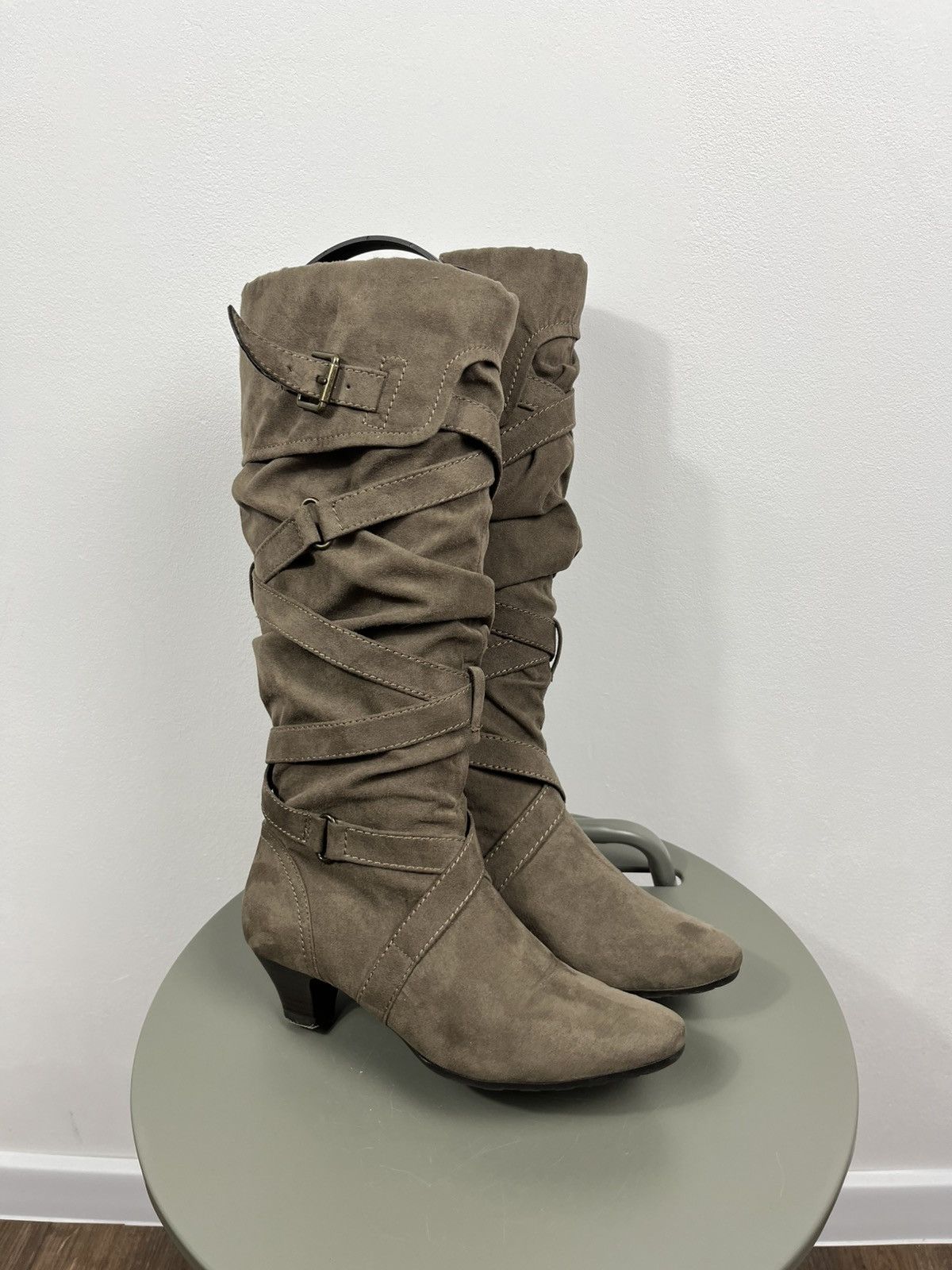 Other Women Knee High Buckle Boots Faux Suede Warm Lined EU 38 Size US 7 / IT 37 - 3 Thumbnail