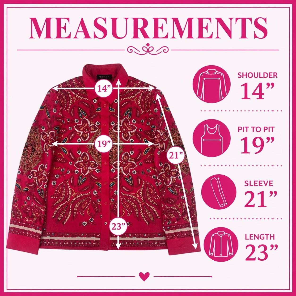 Rachel Zoe Rachel Zoe Women's Paisley Floral Blouse Small Pink Fuchsia Size S / US 4 / IT 40 - 1 Thumbnail