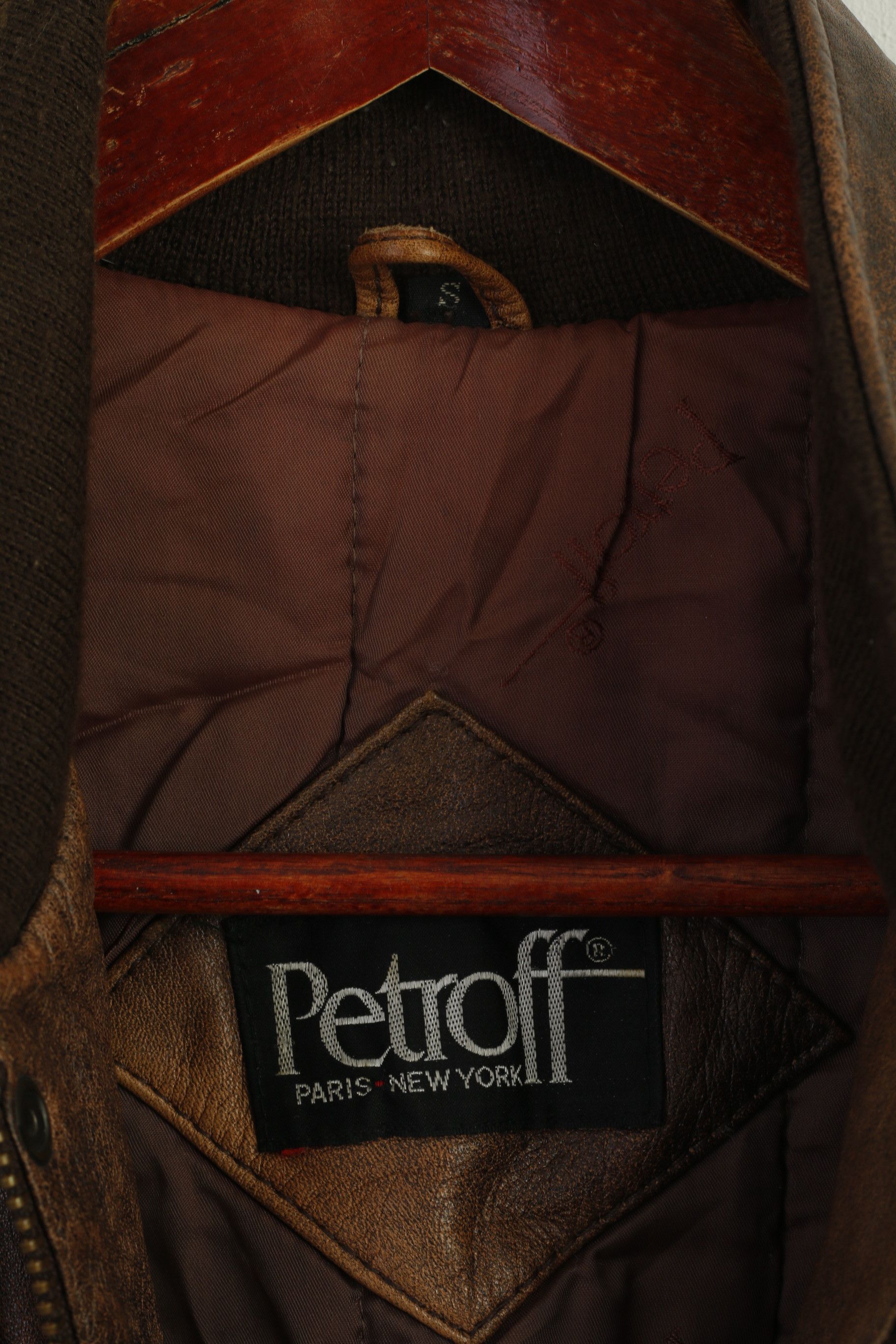 Vintage Petroff Paris New York Men S Waistcoat Brown Leasther 8862 Size US S / EU 44-46 / 1 - 5 Thumbnail