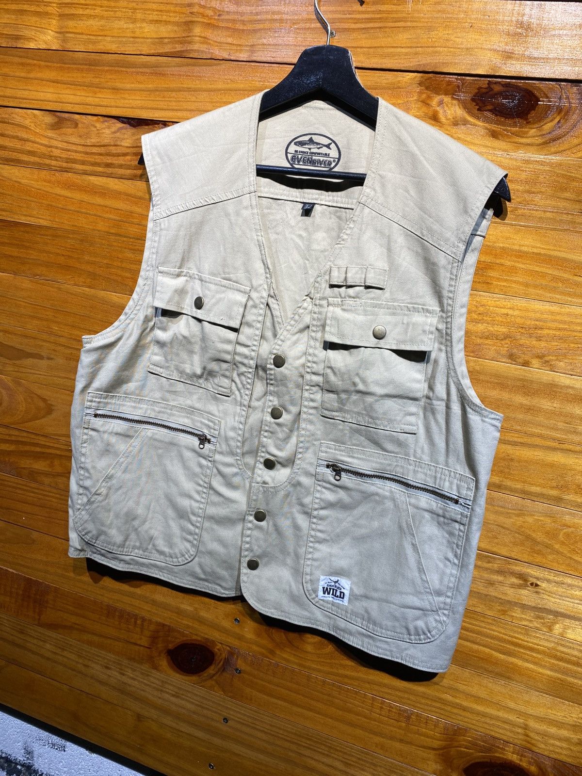 Japanese Brand Evenriver Wild Beige Utility Vest – Outdoor Workwear Fishing Size US L / EU 52-54 / 3 - 4 Thumbnail