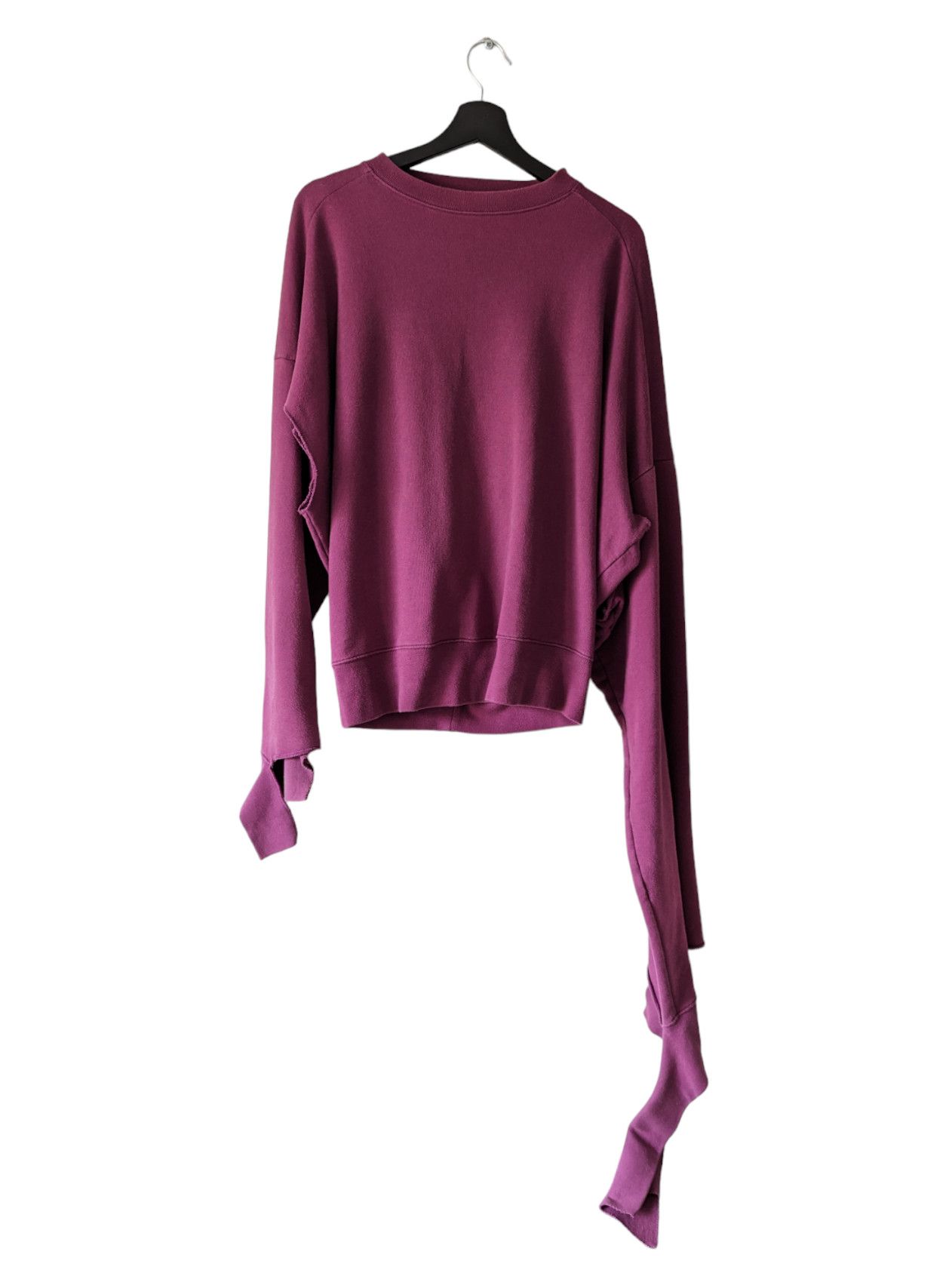 image of Vetements Deconstructed Asymmetric Crewneck in Violet Purple, Men's (Size Small)