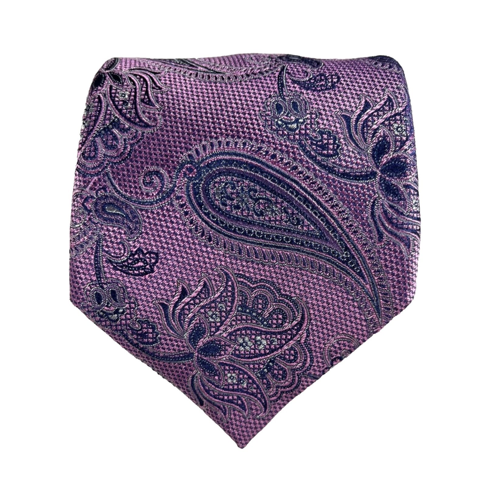 Canali Canali Men’s Silk Tie Woven Paisley Purple Made in Italy Long 64.25" Wide 3.5" Luxury Designer Necktie Mens Size ONE SIZE - 2 Thumbnail