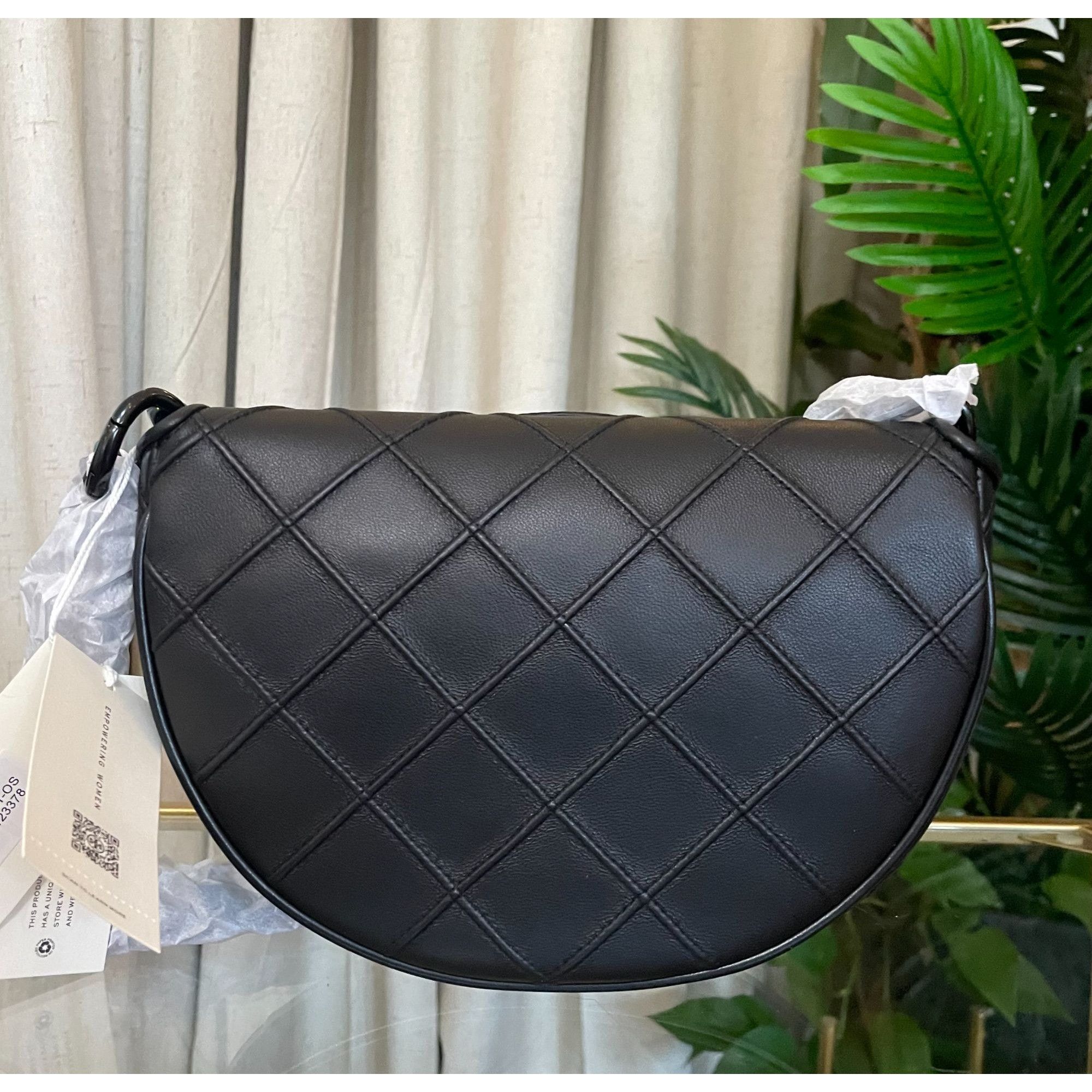 Tory Burch NWT! Authentic Tory Burch Black Leather Cresent Fleming Han Size ONE SIZE - 10 Thumbnail