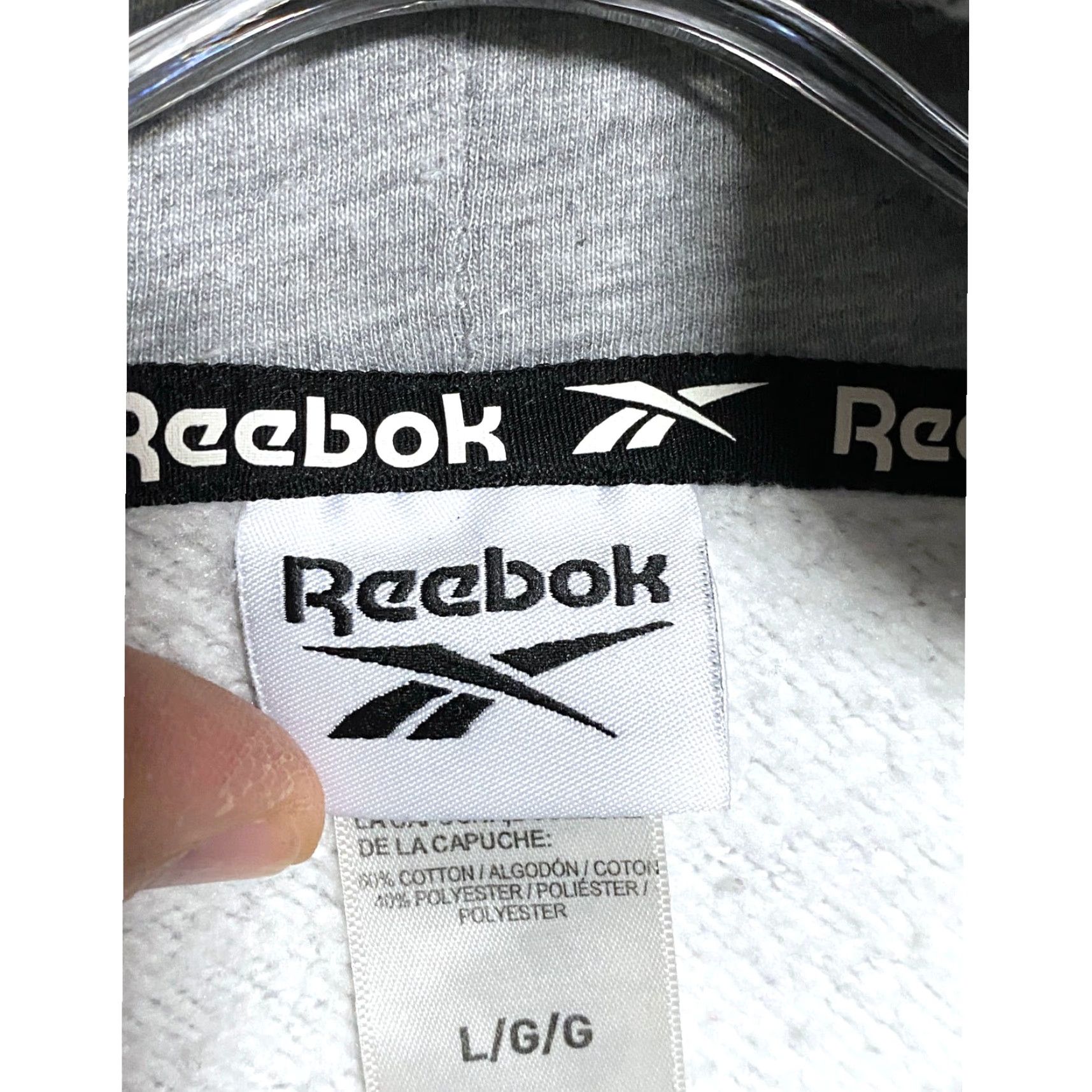 Reebok Reebok Hoodie Pullover Gray Large Mens L Athletic Athleisure Sporty Big Logo Spell Out Size US L / EU 52-54 / 3 - 7 Thumbnail