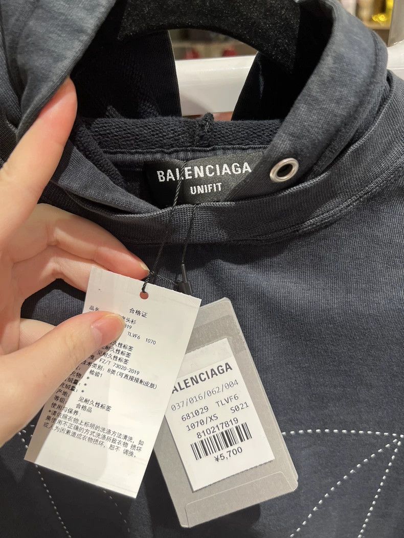 Balenciaga Balenciaga Washed Grey Two-Piece Hoodie Size US XS / EU 42 / 0 - 2 Thumbnail